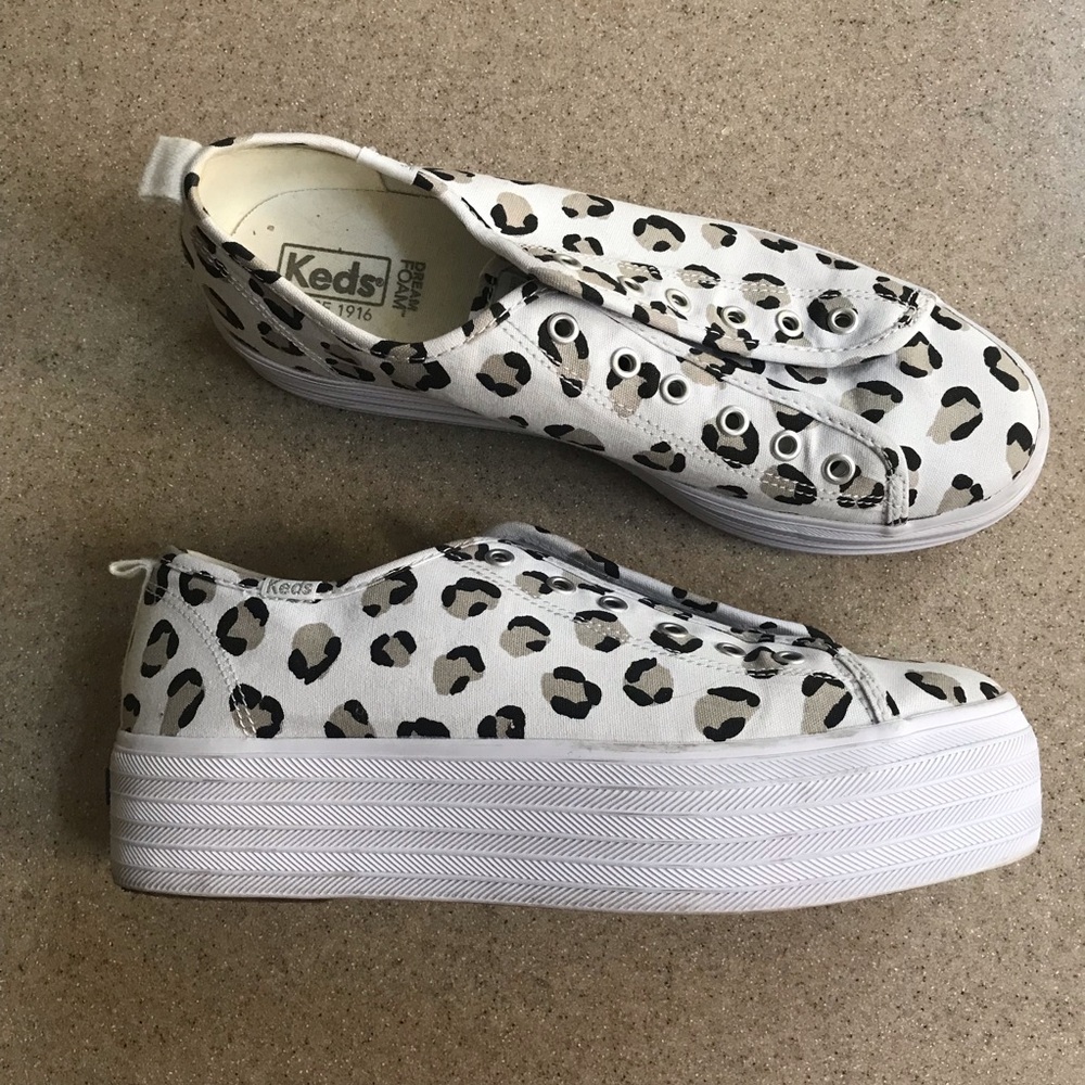 KEDS White Cheetah Sneakers Shoes Platforms 8.5